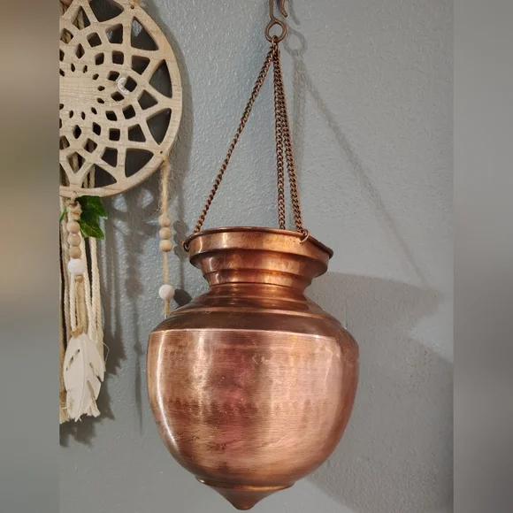 Early 1900s Vintage Copper Shirodhara, Hand Forged See Details